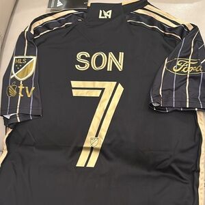 2025 LAFC Son Heung #7 Black/Home Jersey Fits MEDIUM Slim Fit